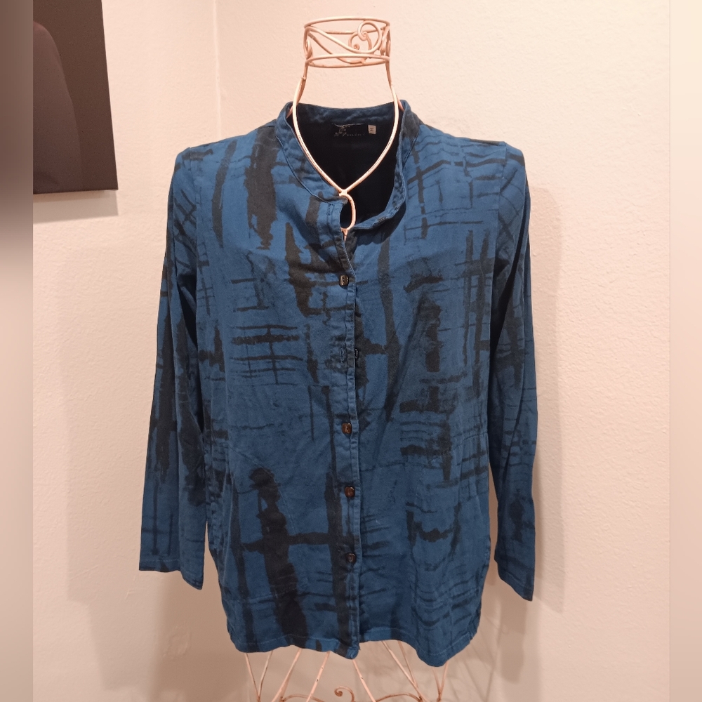 Stylish Blue and Black Women's Top